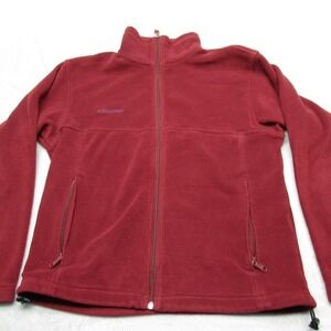 Columbia Fleece Womens XL Maroon Pockets Drawcord Midweight Jacket Full Zip Hike